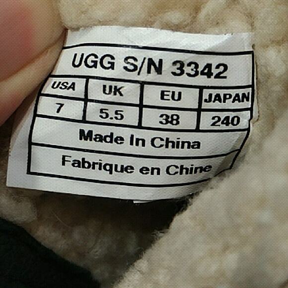 UGG Hartley Knee High Boots Black Suede & Sheep Skin Wedge S/N 3342 Size 7 M - Picture 12 of 12